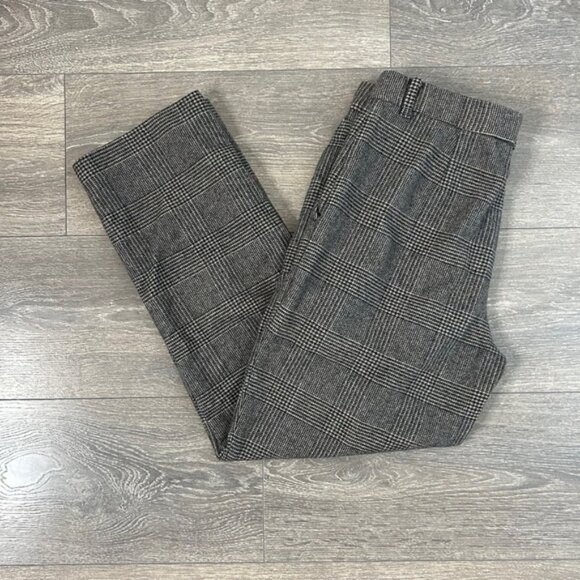 Aritzia Wilfred Gimont Pant Plaid Wool Crop Trousers Straight Leg checkered 6 - Picture 3 of 16